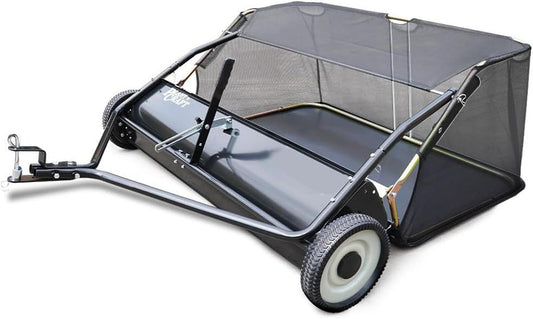 PlantCraft 48 In. Tow-Behind Lawn Sweeper With Universal Hitch For Ride-On Mowers