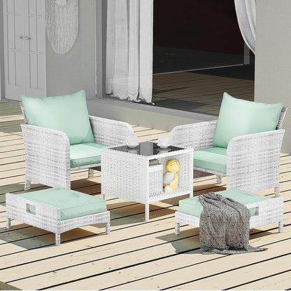 Leveleve Balcony Furniture 5 Piece Patio Conversation Set