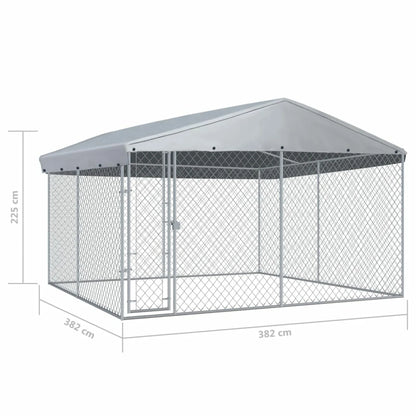 Outdoor Dog Kennel With Roof 150.4