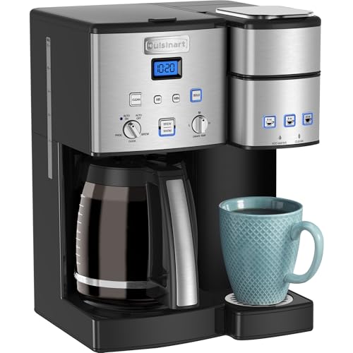 Cuisinart Single Serve 12 Cup Coffee Maker, Offers 3 Sizes, 6 Ounces, 8 Ounces And 10 Ounces, Stainless Steel, Ss 15P1