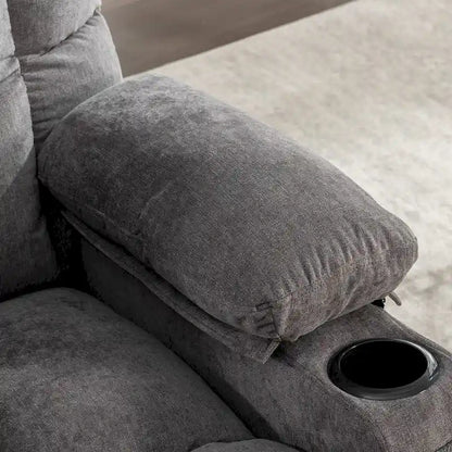 Grey Oversized Recliner With Heat And Massage, 150 Recline, 30 Rocking, USB Charging, And 2 Cup Holders