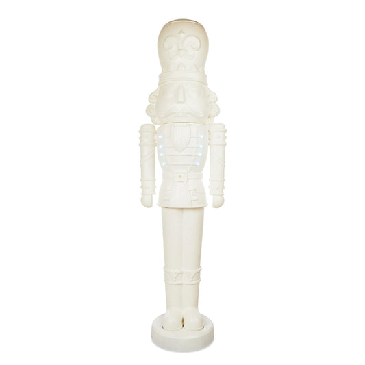 Holiday Time Animated White Nutcracker Blow Mold, 75-Inch, LED Lights And Music, Christmas Decoration