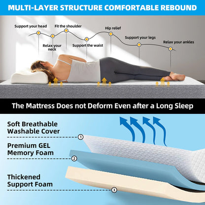 Folding Bed With Mattress 75 In. x 31 In. Cot Size Folded Bed