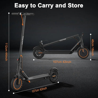 Electric Scooter, 350W/500W Powerful Motor, 8.5 In./10 In. Solid Tires, 19/22Mph, 28/21/12 Miles Range, Dual Braking
