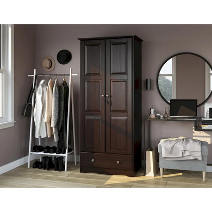 Palace Imports 100% Solid Wood Flexible Wardrobe Armoire With Metal Or Wooden Knobs