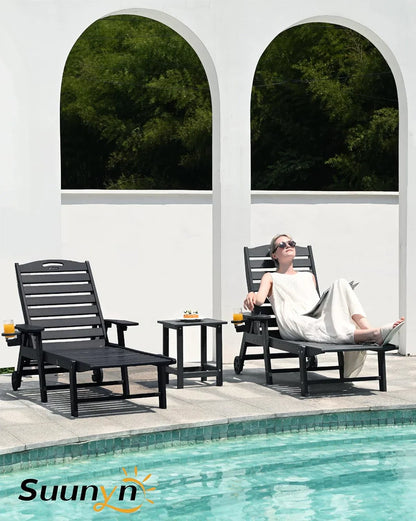 Lounge Chair Outdoor, Chaise Lounge, HDPE 6-Position Outdoor Chaise Lounge