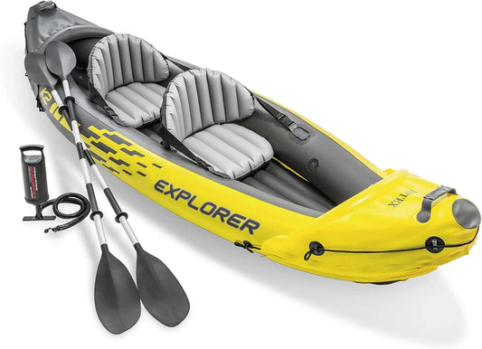 Intex 68307EP Explorer K2 Inflatable Kayak Set, Includes Deluxe 86 In. Aluminum Oars And High