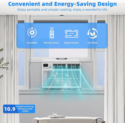 Antarctic Star 12,000 BTU U-Shaped Window Air Conditioner Unit Cools Up To 550 Sq. Ft. With 6 Modes 24H Timer, Ultra Quiet Window AC Units