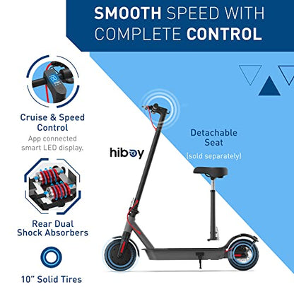Hiboy S2 Pro Folding Electric Scooter, 500W Motor, 10 In. Solid Tires