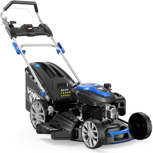 PowerBlade VS950 200cc Self-Propelled Petrol Lawn Mower With Electric Start, 7 Adjustable Heights, Steel Deck And Wash Port