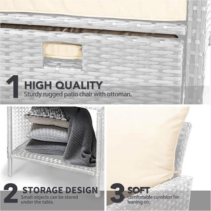 Leveleve Balcony Furniture 5 Piece Patio Conversation Set
