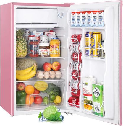 Upstreman 3.2 Cu. Ft. Mini Fridge With Freezer, Single Door Mini Fridge, Dorm Fridge, Adjustable Thermostat, Black-BR321