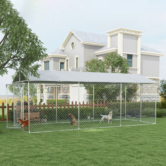 PawHut 19.7' x 7.5' x 7.5' Outdoor Dog Kennel With Waterproof Roof