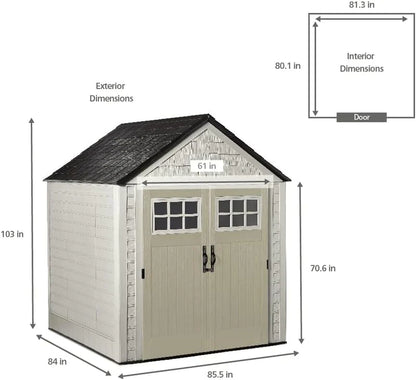 Rubbermaid Resin Outdoor Storage Shed With Floor
