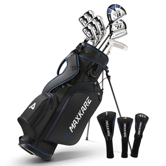 MaxKare Complete Golf Clubs Set Golf Men's Regular 13-Piece Complete Set Includes Driver, Fairway Wood, Hybrids, 6-9 Irons, Pw, Putter, Stand Bag