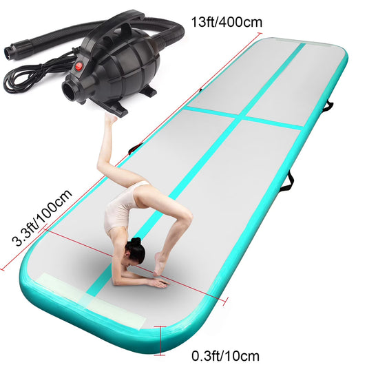 Fbsport Green 4m 1m 0.1m Inflatable Air Track Tumbling Gymnastic Mat Floor Home Training Yoga With Pump