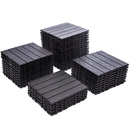 76-Pack Plastic Interlocking Deck Tiles, 68.80 Sq. Ft. Outdoor Plastic Flooring Super Durable And Waterproof All-Weather Indoor/Outdoor