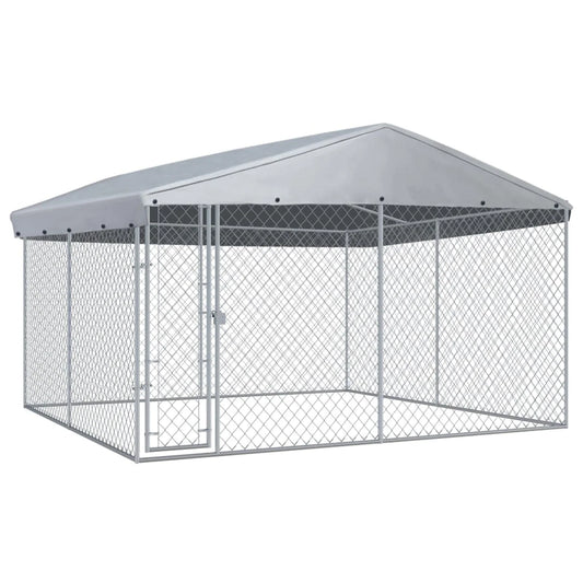 Outdoor Dog Kennel With Roof 150.4