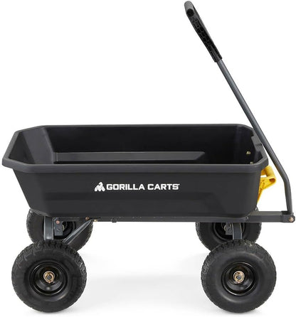 7GCG-NF Heavy-Duty Poly Dump Garden Cart With No-Flat Tires, 7 Cu. Ft., 1200-Pound Capacity, Black