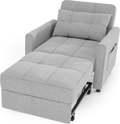 Sofa Bed Chair 3-in-1 Convertible Pullout Single Sleeper Chair Bed Spacious Multifunctional Sofa