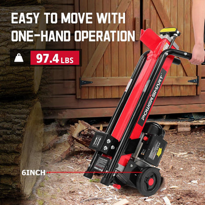 PowerSmart Electric Log Splitter 7-Ton, Efficient Wood Splitter With 3500 Motor Speed, 15 Amp