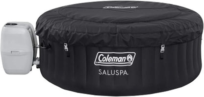Coleman SaluSpa Miami AirJet 2 To 4 Person Round Inflatable Hot Tub Portable Outdoor Spa With 120 Soothing AirJets And Insulated Cover, Black