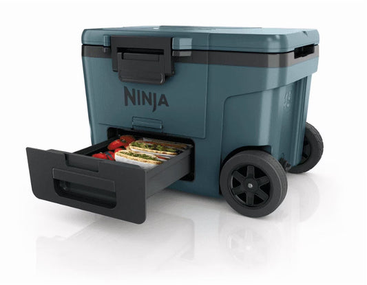 Ninja, Cooler, FrostVault 45QT Cooler With Wheels, Insulated With Temp Dry Storage Drawer, Keeps Ice Cold For Days, For The Beach, Camping, FB245AOB