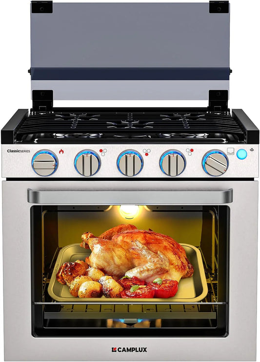 RV Liquefied Gas Stove 21 In. High, A Liquefied Gas Stove Oven With 3 Burners, Suitable For RVs, Apartments, Mobile Homes