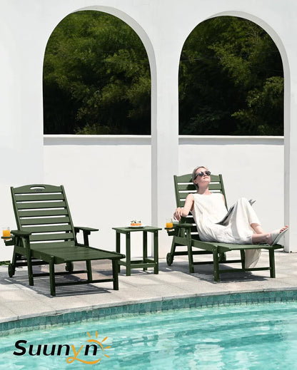 Lounge Chair Outdoor, Chaise Lounge, HDPE 6-Position Outdoor Chaise Lounge