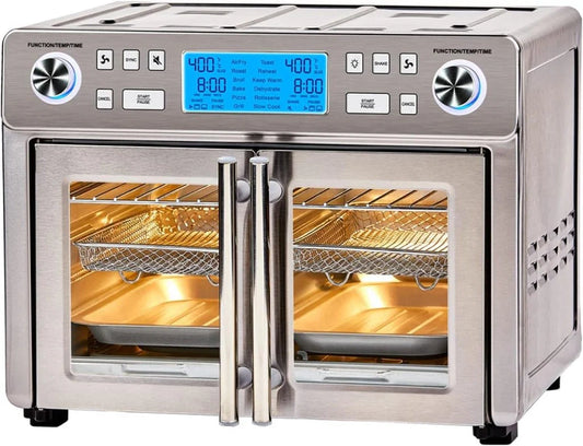 Emeril Lagasse Dual Zone 360 Air Fryer Oven Combo With French Door, 25 Qt. Extra Large, Cook Two Foods In Different Ways