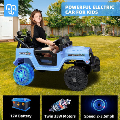 12V Kids Electric Ride On Truck Car Remote Control, Twin 35W Motors 3.5MPH Max Speed, Bluetooth USB Music Player
