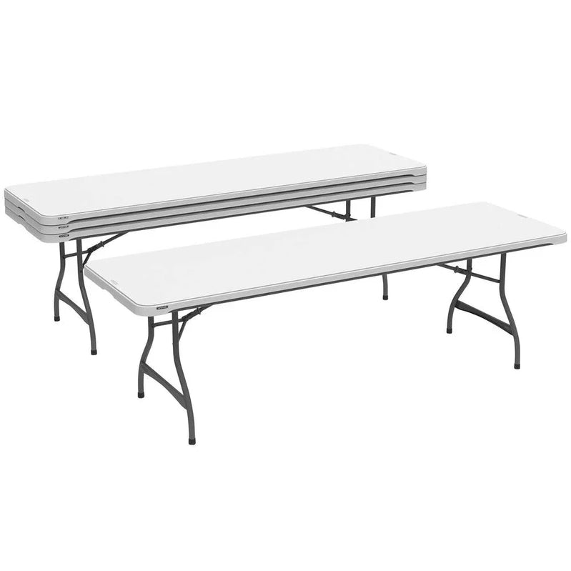 Lifetime 4-Pack Commercial Stackable Folding Table 8 Ft.- White, 80344