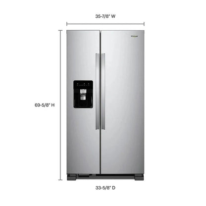 36-inch Wide Side-by-Side Refrigerator C 24 Cu. Ft. Stainless Steel
