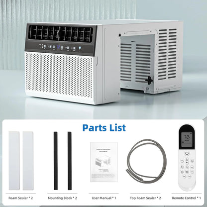 Antarctic Star 12,000 BTU U-Shaped Window Air Conditioner Unit Cools Up To 550 Sq. Ft. With 6 Modes 24H Timer, Ultra Quiet Window AC Units