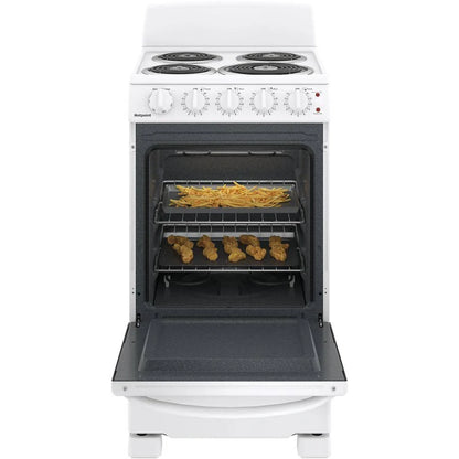 20-inch Electric Oven With 4 Cooking Zones, Freestanding, In White