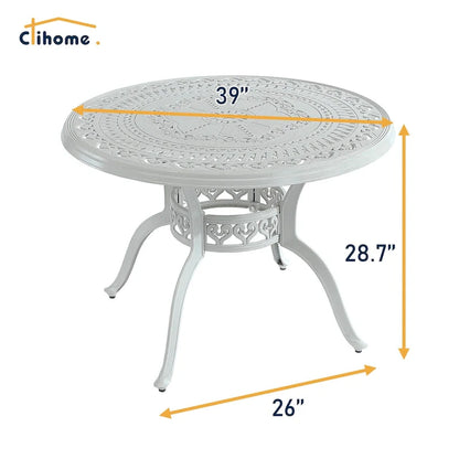 5-Piece Cast Aluminum Patio Dining Set With 4 Swivel Chair