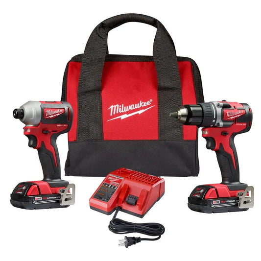 M18 18V Lithium-Ion Brushless Cordless Compact Drill/Impact Combo Kit, 2-Tool With 2 2.0Ah Batteries, Charger And Bag 2892-22CT