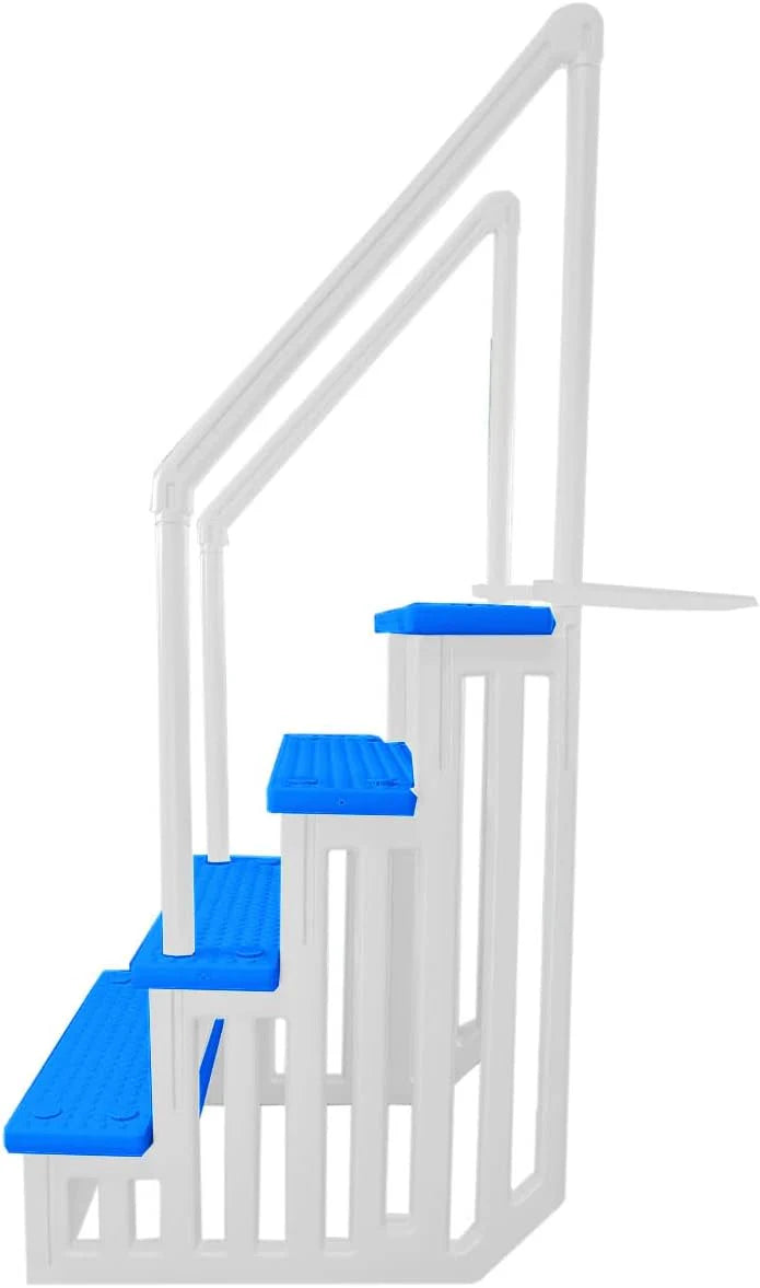 Select Anti-Slip in-Pool Steps, Gray, For Above Ground Swimming Pools, Can Mount To Decks 48 In. To 54 In. H, Safety Stairs Capacity Up To 300 Lbs