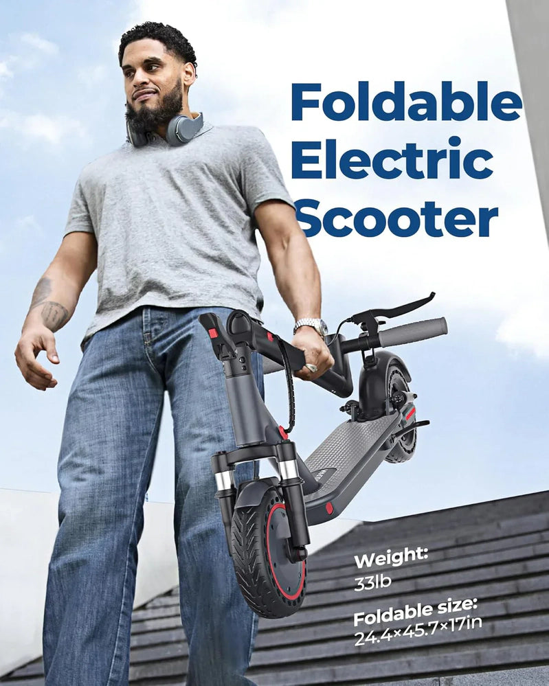 Electric Scooter 350W/500W Powerful Motor 8.5 In./10 In. Solid Tires 19/22Mph 28/21/12 Miles Range