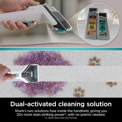 Shark CarpetXpert EX201 Carpet Cleaner, Cyan, Deep Cleaning With StainStriker, For Pets, Includes Spot And Stain Remover Tools