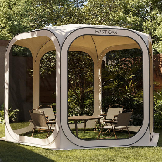 East Oak Screen House Tent Pop-Up Portable Screen Room Canopy Instant Screen Tent 10 x 10 Ft