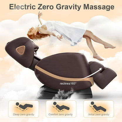 Massage Chair Full Body, Zero Gravity Massage Chair With 10 Fix Rollers, Heating, Foot Massage, Auto Modes, Bluetooth Speaker