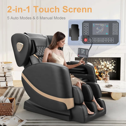 Massage Chair Full Body, Zero Gravity Massage Chair With 10 Fix Rollers, Heating, Foot Massage, Auto Modes, Bluetooth Speaker