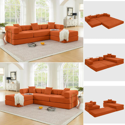 Hanxin 78 In. Convertible Sleeper Sofa Bed, Folding Floor Mattress Couch
