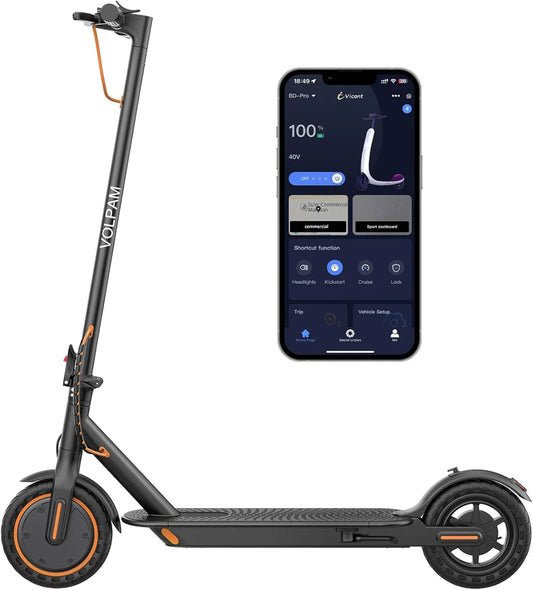 Electric Scooter, 350W/500W Powerful Motor, 8.5 In./10 In. Solid Tires, 19/22Mph, 28/21/12 Miles Range, Dual Braking