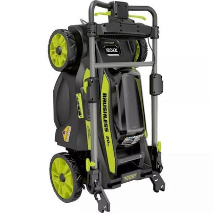 Ryobi 40V Brushless 20 In. Walk Behind Self-Propelled Mower/String Trimmer/Leaf Blower With 2 Batteries And 2 Chargers