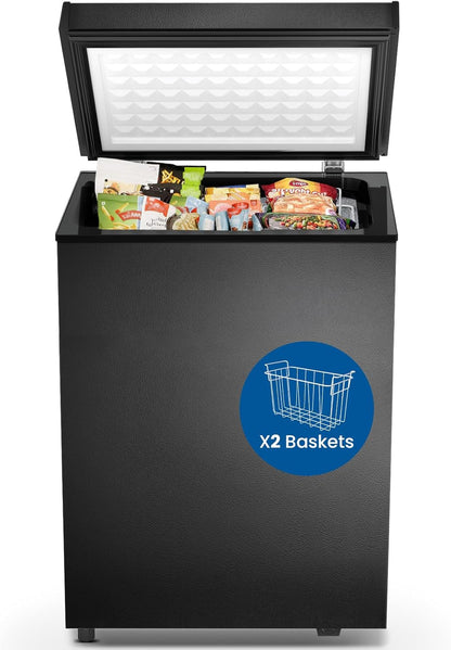 Chest Freezer 3.5 Cu. Ft. Compact Freezer Free Standing Top Open Door Deep Freezer