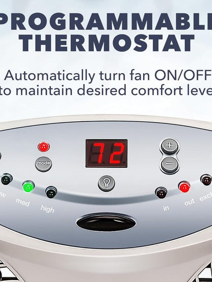 Bionaire 8.5 In. Twin Window Fan With Reversible Airflow 3 Speeds Remote Control