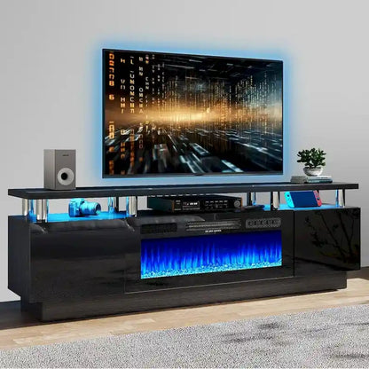 70 TV Stand With 36 Fireplace And Adjustable Shelves