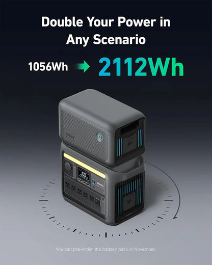 Portable Power Station 1800W, 2400W Peak Solar Generator 58 Minutes To Fully Charge